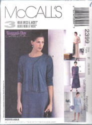 2399 3 HR SS EMPIRE DRESS LENGTHS,NO COLLAR JACKET PATTERN 12-16